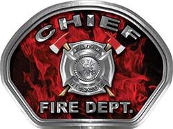 
	Chief Fire Fighter, EMS, Rescue Helmet Face Decal Reflective in Inferno Red
