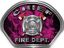 
	Chief Fire Fighter, EMS, Rescue Helmet Face Decal Reflective in Inferno Pink
