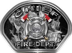 
	Chief Fire Fighter, EMS, Rescue Helmet Face Decal Reflective in Inferno Gray
