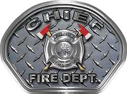 
	Chief Fire Fighter, EMS, Rescue Helmet Face Decal Reflective With Diamond Plate
