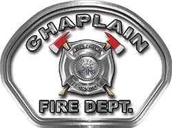  
	Chaplain Fire Fighter, EMS, Rescue Helmet Face Decal Reflective in White 
