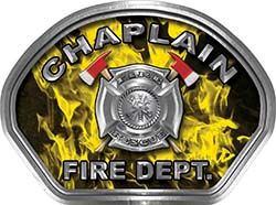  
	Chaplain Fire Fighter, EMS, Rescue Helmet Face Decal Reflective in Inferno Yellow 
