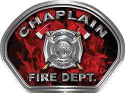  
	Chaplain Fire Fighter, EMS, Rescue Helmet Face Decal Reflective in Inferno Red 
