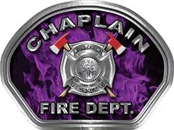  
	Chaplain Fire Fighter, EMS, Rescue Helmet Face Decal Reflective in Inferno Purple 
