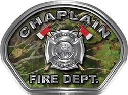  
	Chaplain Fire Fighter, EMS, Rescue Helmet Face Decal Reflective in Real Camo 
