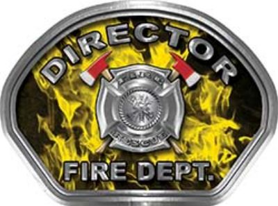  
	Director Fire Fighter, EMS, Rescue Helmet Face Decal Reflective in Inferno Yellow 
