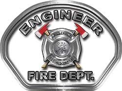  
	Engineer Fire Fighter, EMS, Rescue Helmet Face Decal Reflective in White 
