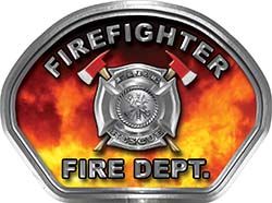  
	Firefighter Fire Fighter, EMS, Rescue Helmet Face Decal Reflective in Real Fire 
