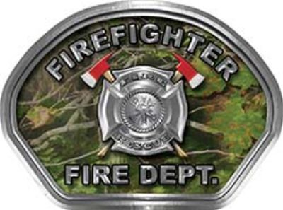  
	Firefighter Fire Fighter, EMS, Rescue Helmet Face Decal Reflective in Real Camo 
