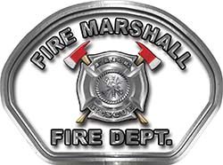  
	Fire Marshall Fire Fighter, EMS, Rescue Helmet Face Decal Reflective in White 
