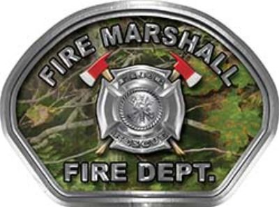  
	Fire Marshall Fire Fighter, EMS, Rescue Helmet Face Decal Reflective in Real Camo 
