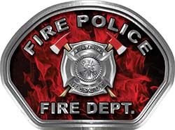  
	Fire Police Fire Fighter, EMS, Rescue Helmet Face Decal Reflective in Inferno Red 
