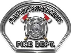  
	Firefighter PARAMEDIC Fire Fighter, EMS, Rescue Helmet Face Decal Reflective in White 
