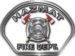  
	Hazmat Fire Fighter, EMS, Rescue Helmet Face Decal Reflective in White 
