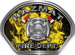  
	Hazmat Fire Fighter, EMS, Rescue Helmet Face Decal Reflective in Inferno Yellow 
