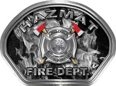  
	Hazmat Fire Fighter, EMS, Rescue Helmet Face Decal Reflective in Inferno Gray 
