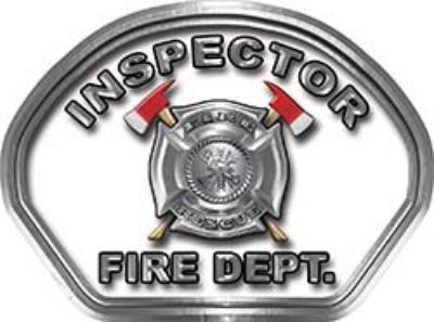  
	Inspector Fire Fighter, EMS, Rescue Helmet Face Decal Reflective in White 
