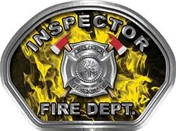  
	Inspector Fire Fighter, EMS, Rescue Helmet Face Decal Reflective in Inferno Yellow 
