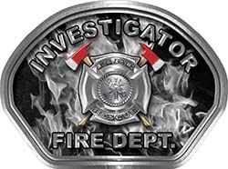  
	Investigator Fire Fighter, EMS, Rescue Helmet Face Decal Reflective in Inferno Gray 
