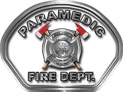  
	Paramedic Fire Fighter, EMS, Rescue Helmet Face Decal Reflective in White 
