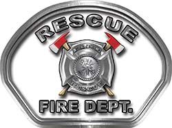  
	Rescue Fire Fighter, EMS, Rescue Helmet Face Decal Reflective in White 
