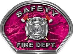  
	Safety Fire Fighter, EMS, Safety Helmet Face Decal Reflective in Pink Camo 
