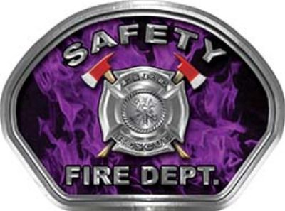  
	Safety Fire Fighter, EMS, Safety Helmet Face Decal Reflective in Inferno Purple 
