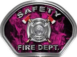  
	Safety Fire Fighter, EMS, Safety Helmet Face Decal Reflective in Inferno Pink 
