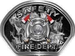  
	Safety Fire Fighter, EMS, Safety Helmet Face Decal Reflective in Inferno Gray 
