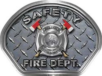  
	Safety Fire Fighter, EMS, Safety Helmet Face Decal Reflective With Diamond Plate 
