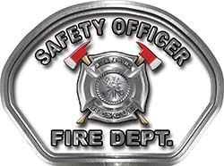  
	Safety Officer Fire Fighter, EMS, Rescue Helmet Face Decal Reflective in White 
