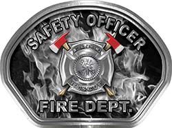  
	Safety Officer Fire Fighter, EMS, Rescue Helmet Face Decal Reflective in Inferno Gray 
