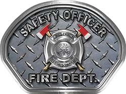  
	Safety Officer Fire Fighter, EMS, Rescue Helmet Face Decal Reflective With Diamond Plate 
