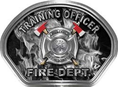  
	Training Officer Fire Fighter, EMS, Rescue Helmet Face Decal Reflective in Inferno Gray 
