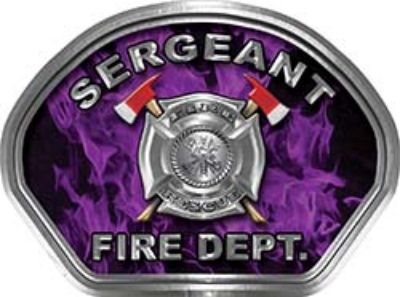  
	Sergeant Fire Fighter, EMS, Rescue Helmet Face Decal Reflective in Inferno Purple 
