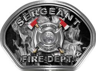  
	Sergeant Fire Fighter, EMS, Rescue Helmet Face Decal Reflective in Inferno Gray 
