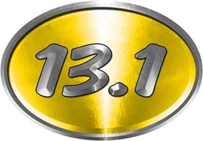 
	Oval Marathon Running Decal 13.1 in Yellow