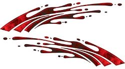 
	Striped Paint Graphic Decal Set in Inferno Red
