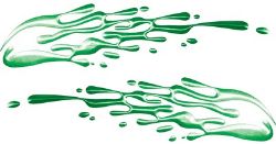 
	Thin Spash Paint Graphic Decal Set in Green
