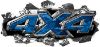 
	Ripped Torn Metal Tear 4x4 Chevy GMC Ford Toyota Dodge Truck Quad or SUV Sticker Set / Decal Kit in Blue Camouflage
