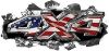 
	Ripped Torn Metal Tear 4x4 Chevy GMC Ford Toyota Dodge Truck Quad or SUV Sticker Set / Decal Kit with American Flag

