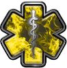 
	Star of Life Emergency Response EMS EMT Paramedic Decal in Yellow Inferno
