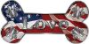 
	Dog Bone Animal Love with Paws Sticker Decal with American Flag
